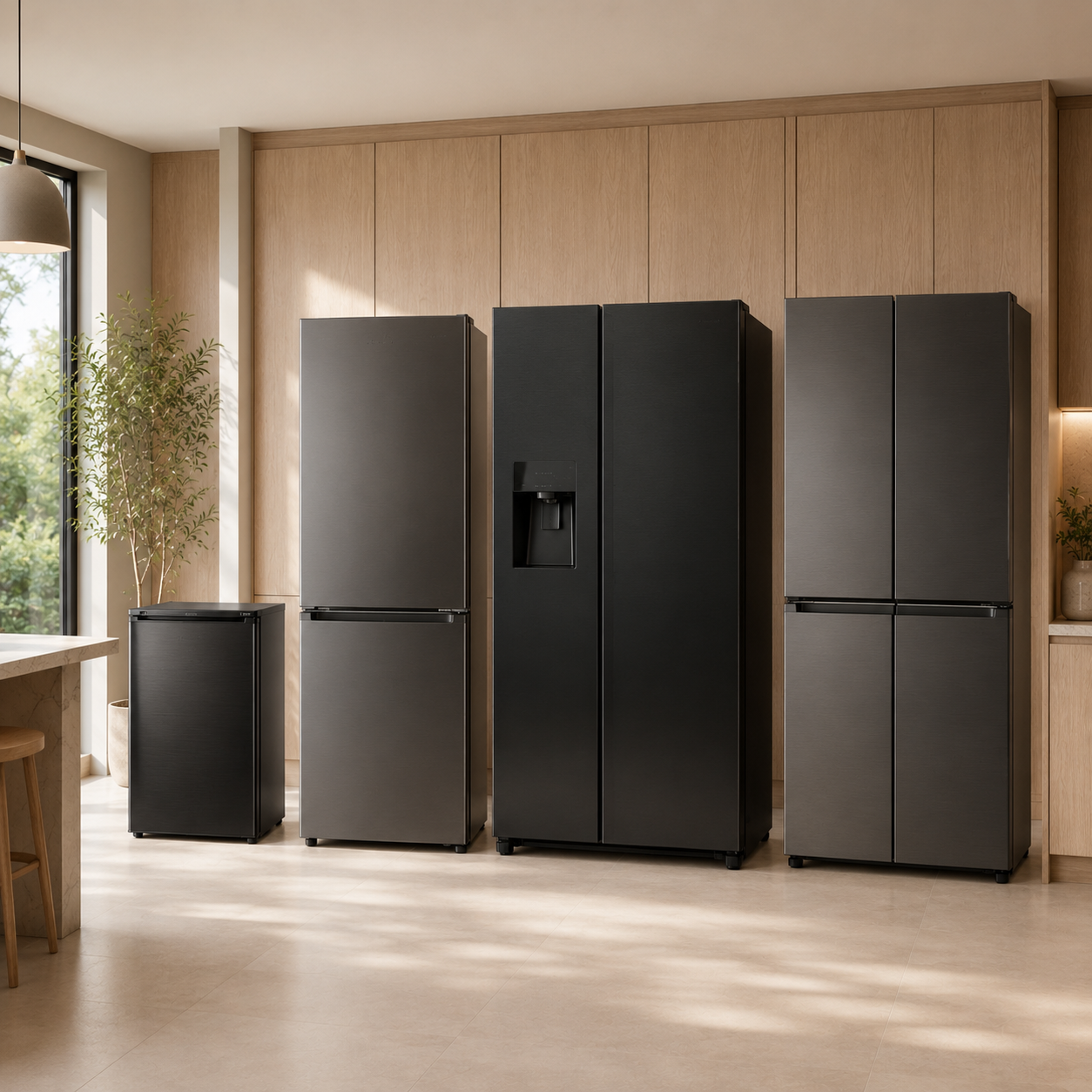 Phân loại tủ lạnh Hafele ngăn đá dưới, Side by Side, bốn cánh và tủ mini