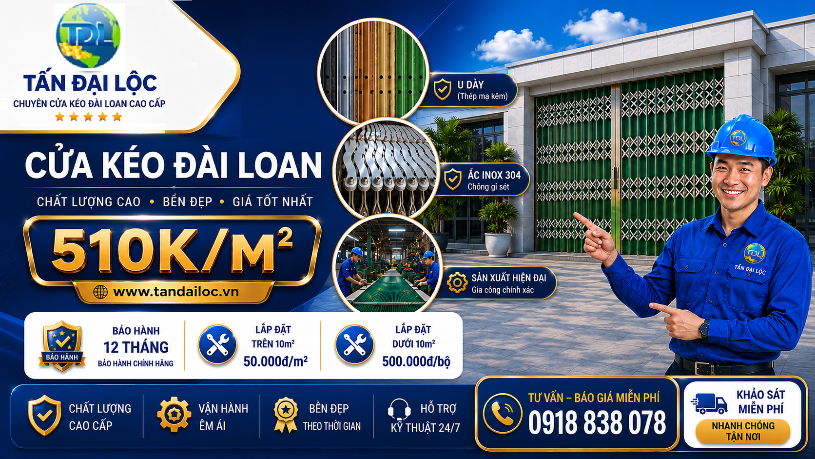 GIÁ CỬA KÉO ĐÀI LOAN CÓ LÁ RẺ NHẤT TPHCM 2026