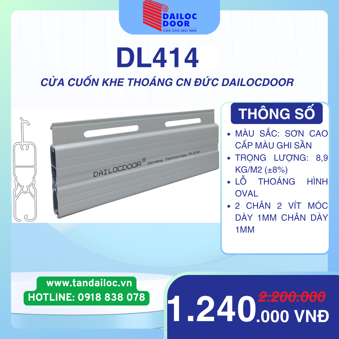 CỬA CUỐN NHÔM KHE THOÁNG CÔNG NGHỆ ĐỨC DAILOCDOOR DL414