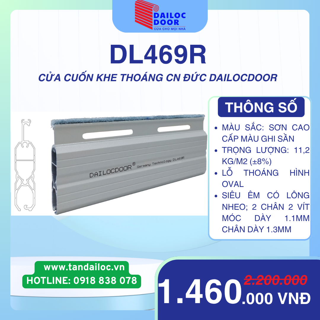 CỬA CUỐN NHÔM KHE THOÁNG CÔNG NGHỆ ĐỨC DAILOCDOOR DL469R