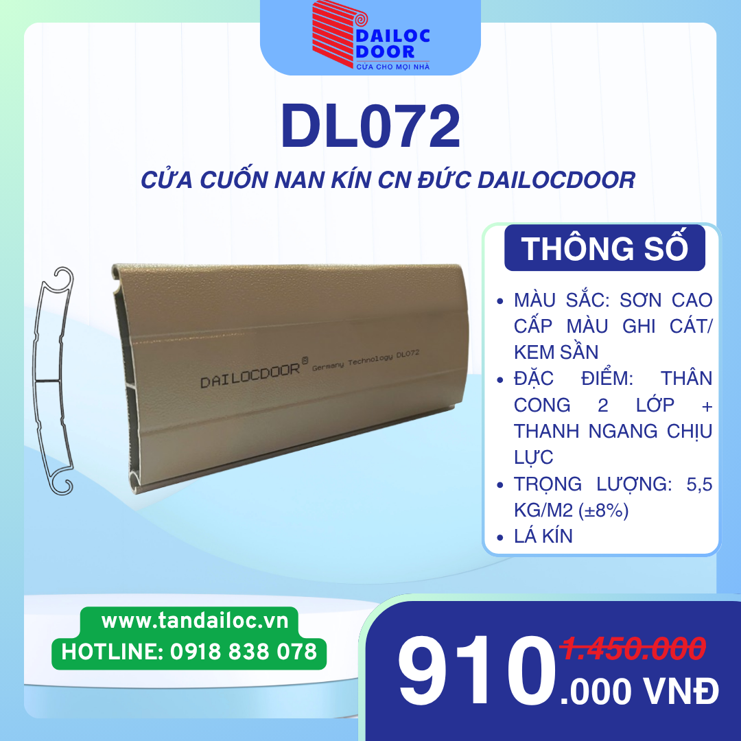 CỬA CUỐN NHÔM NAN KÍN CÔNG NGHỆ ĐỨC DAILOCDOOR DL072