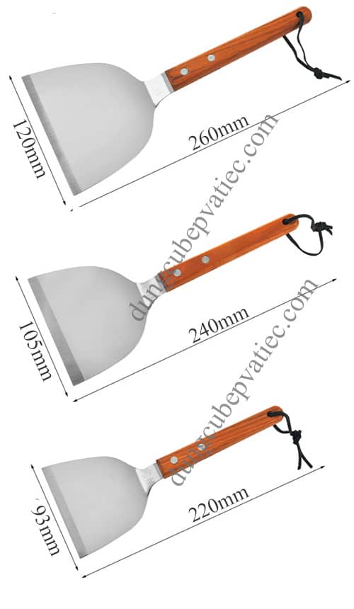 xẻng lật inox, xẻng xào, vá sản lật, vét chảo, vét bột