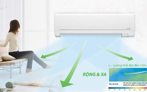 điều hòa midea có luồng gió thổi xa
