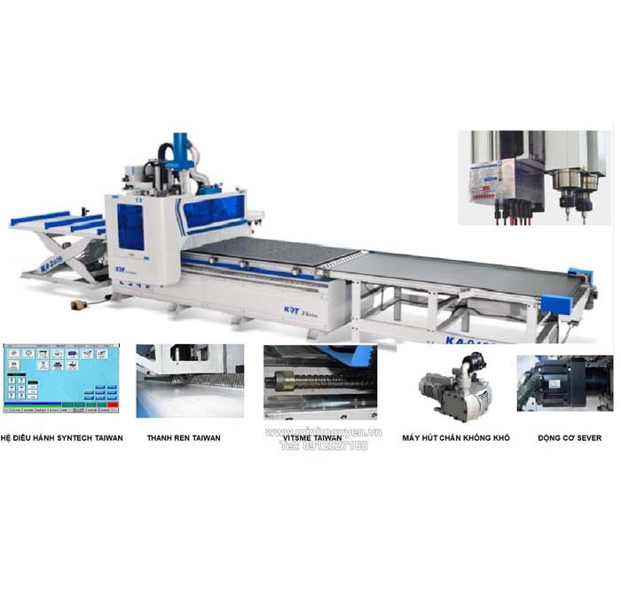 Máy gia công trung tâm CNC, máy gia công gỗ tự nhiên, gỗ công nghiệp MFC, MDF, PVC