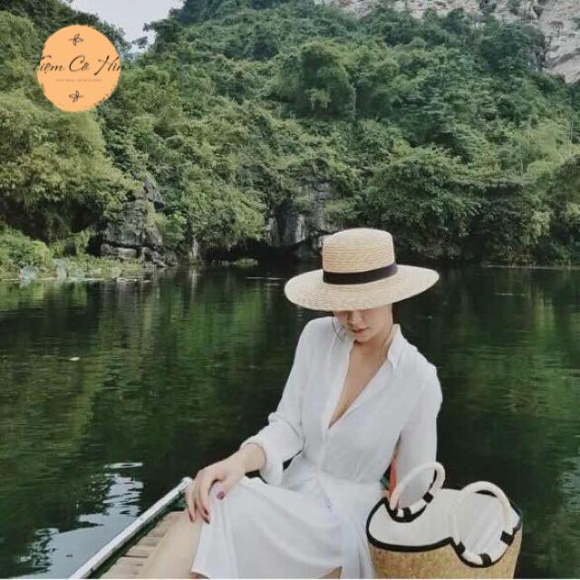 Mũ cói gaucho rộng vành