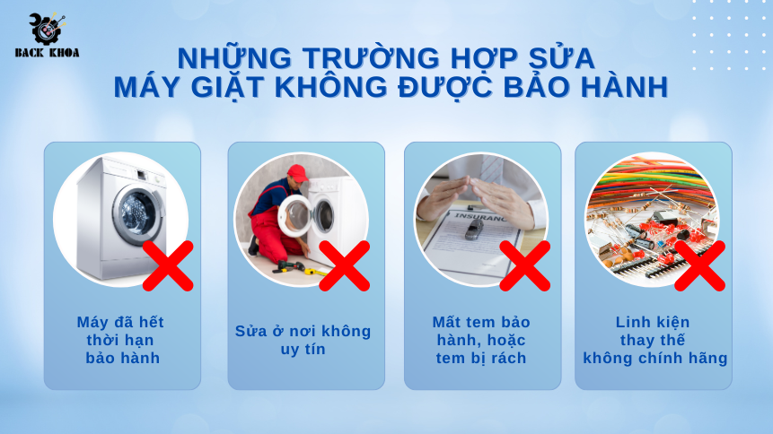 Những trường hợp sửa máy giặt không được bảo hành