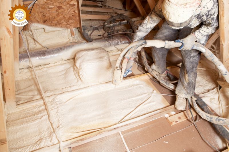  Thi công bằng giải pháp phun PU Foam