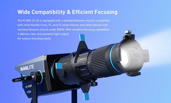 NANLITE Bowens Mount Projection Attachment 25°-45°