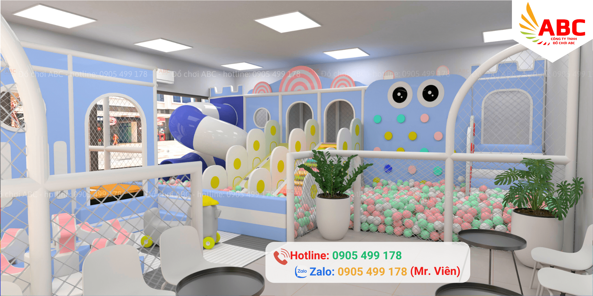 Khu Vui Chơi Liên Hoàn với diện tích 72m2 nhưng vẫn đảm bảo các trò chơi thú vị