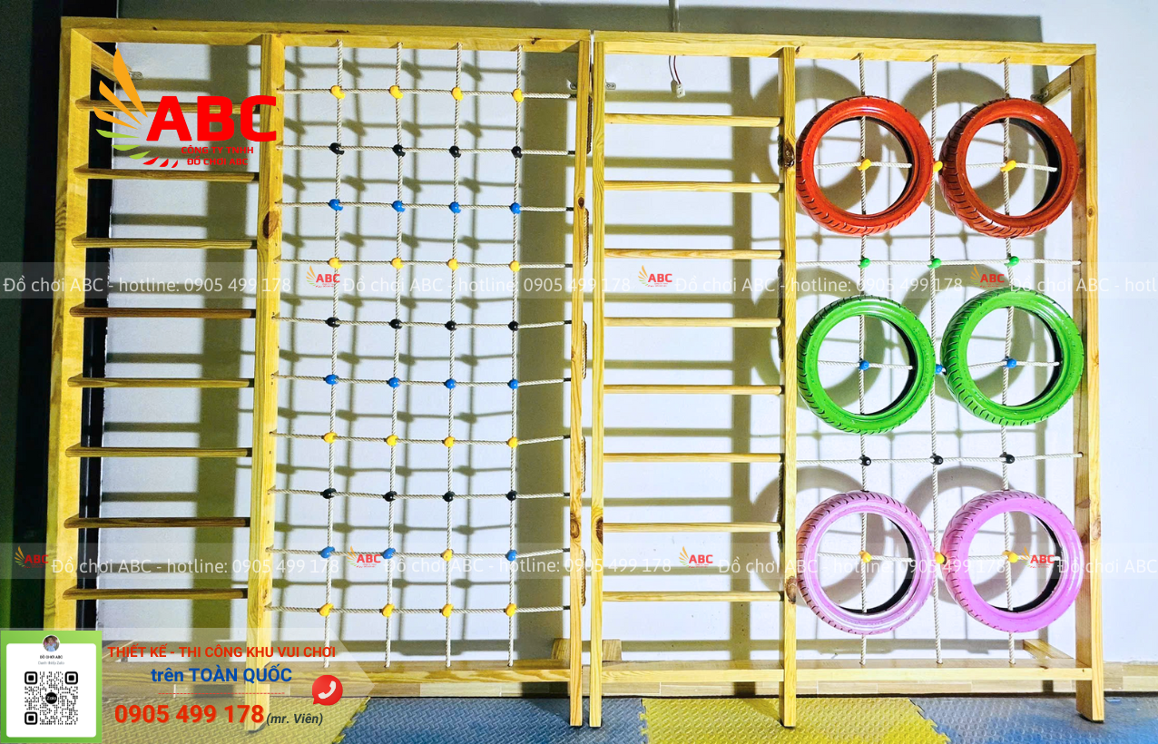 Bộ vách leo núi/ thang leo bằng gỗ