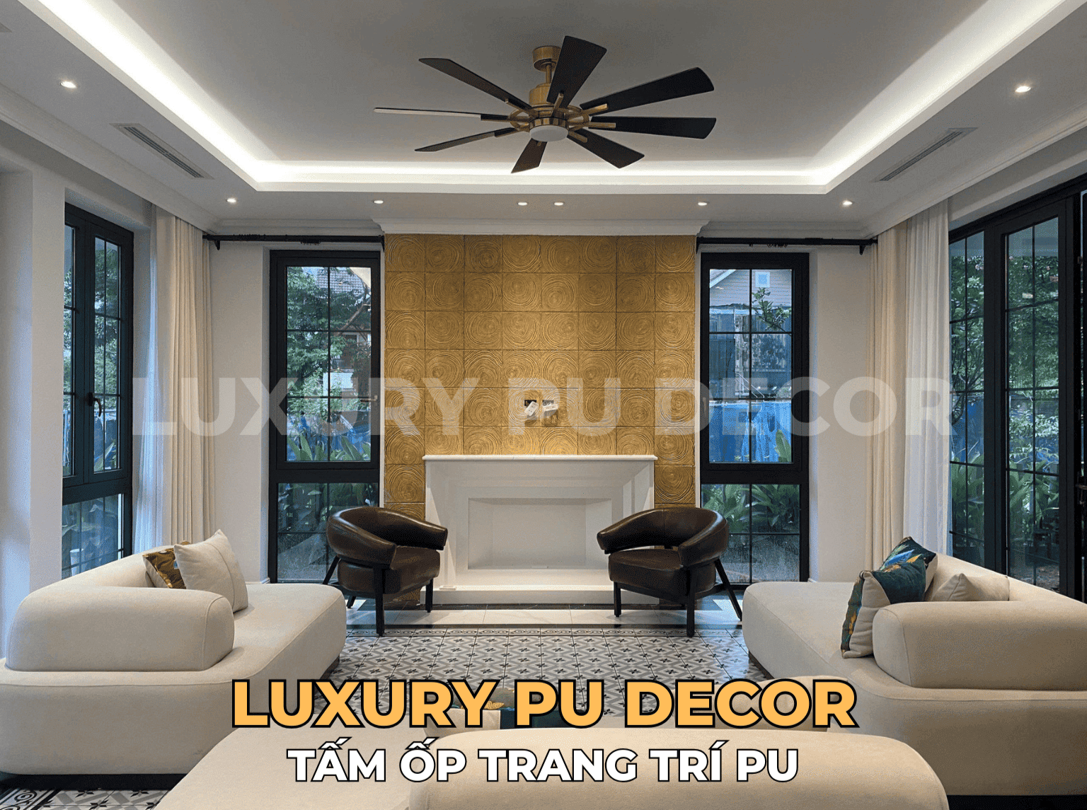 tấm ốp PU giả gỗ tuyết tùng