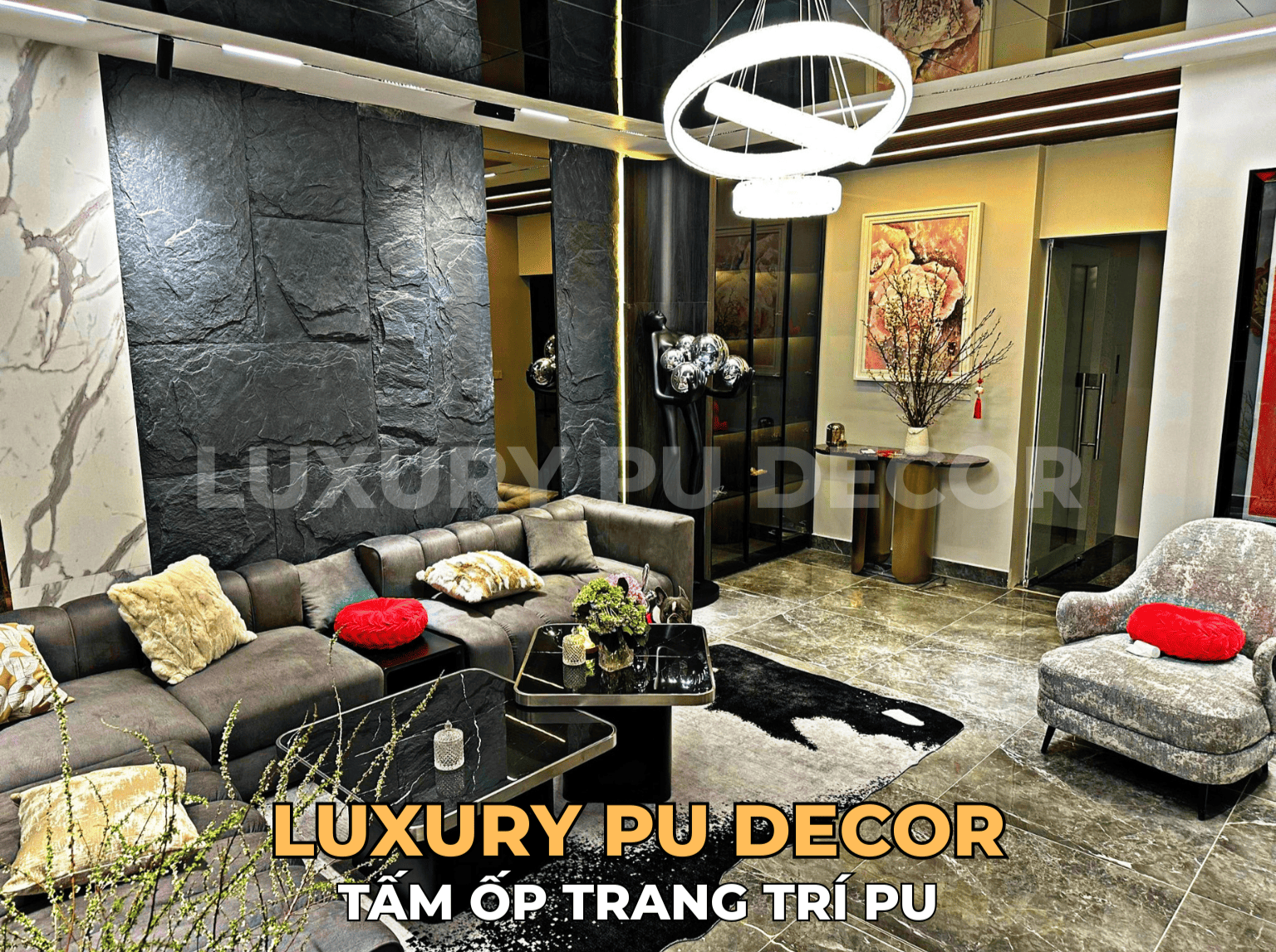 tấm ốp PU giả đá