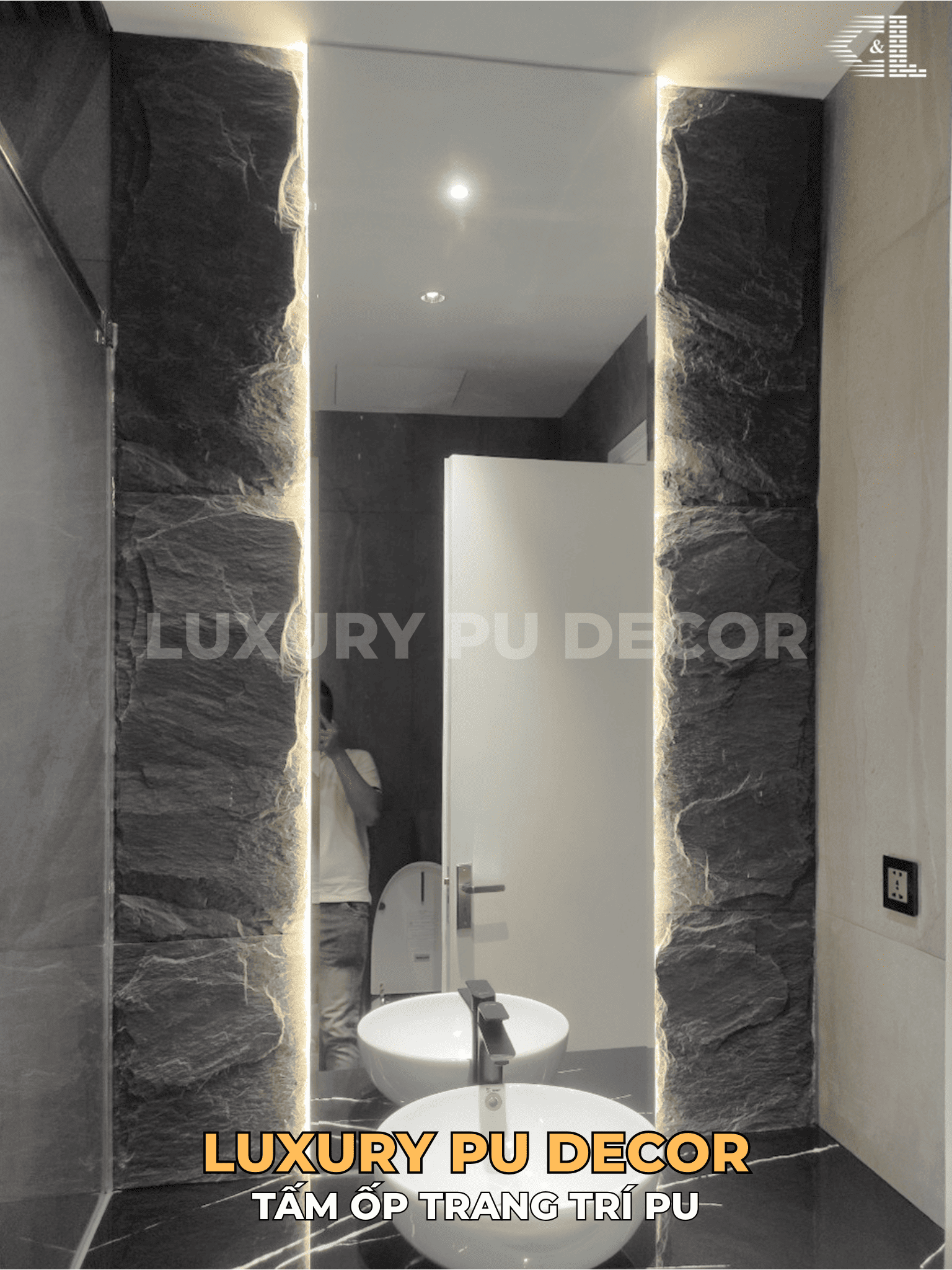 tấm ốp tường PU giả đá