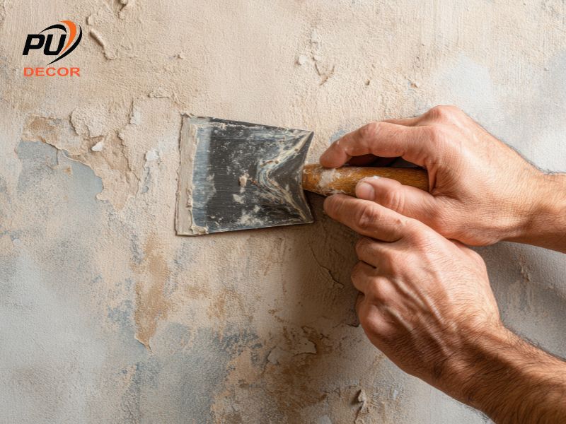 Xử lý sạch bề mặt trước khi thi công ốp gạch