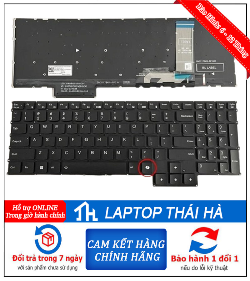 Bàn phím laptop Lenovo LOQ 15IAX9E - 83LK000BVN