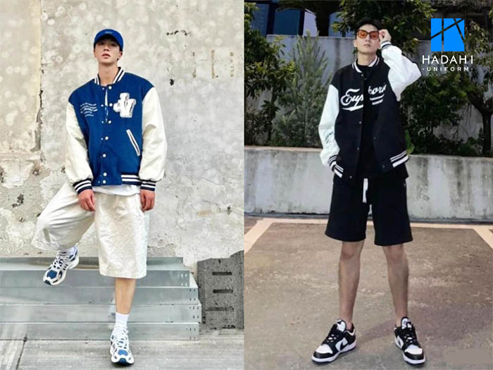 Áo bomber phối với quần lửng