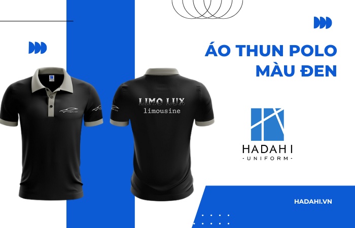 Mẫu áo thun polo đồng phục phối màu đen