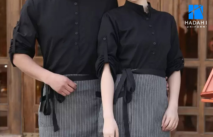 Áo sơ mi kết hợp với tạp dề