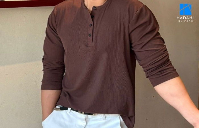 Áo thun cổ henley