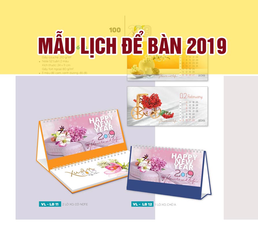 mẫu lịch để bàn, in lịch hà đông