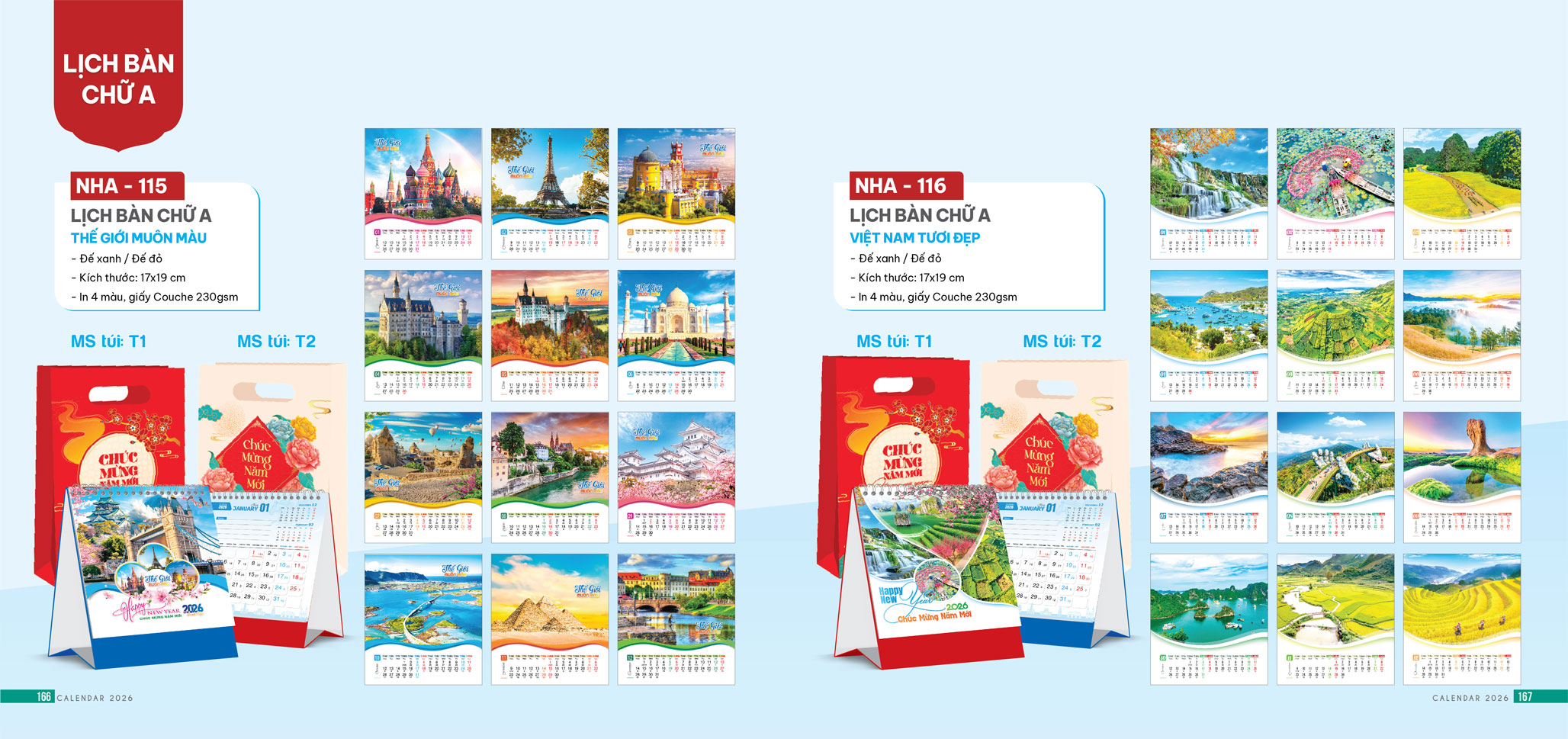 mẫu lịch để bàn