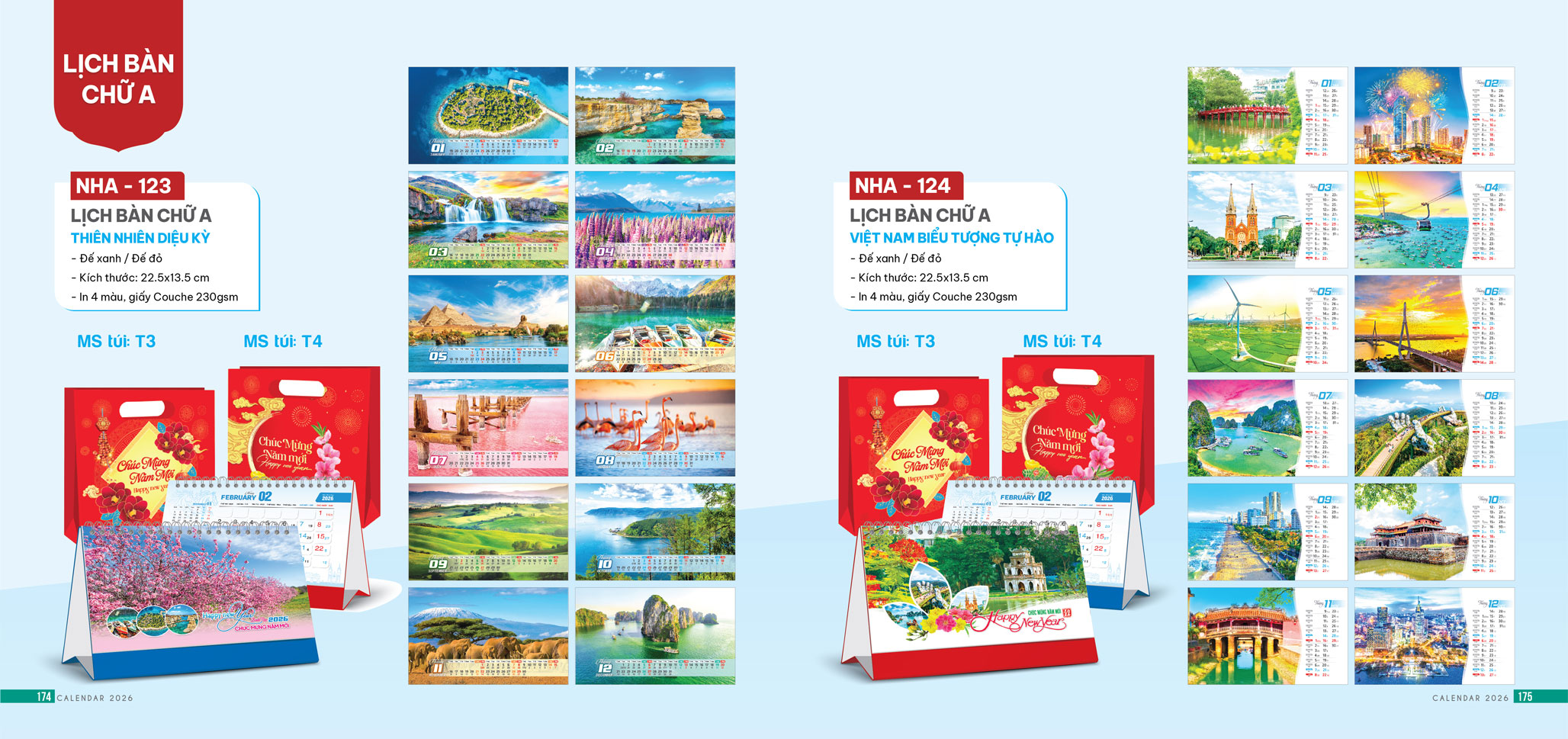 mẫu lịch để bàn phong cảnh